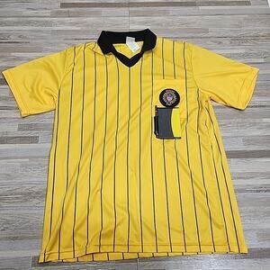 Official Sports Soccer Referee Jersey - Yellow - Adult Large - With Cards